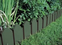 4 Zaunelemente Aus Flexiblem Kunststoff Mit Holzmaserung -Deko Garten Verkauf 4 zaunelemente aus flexiblem kunststoff mit holzmaserung farbe gruen