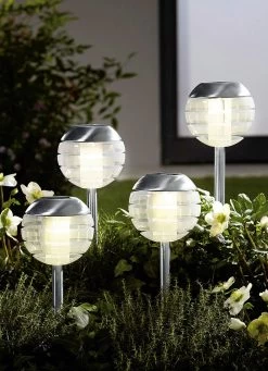 4er-Set Solarleuchte Mit Softone-LED