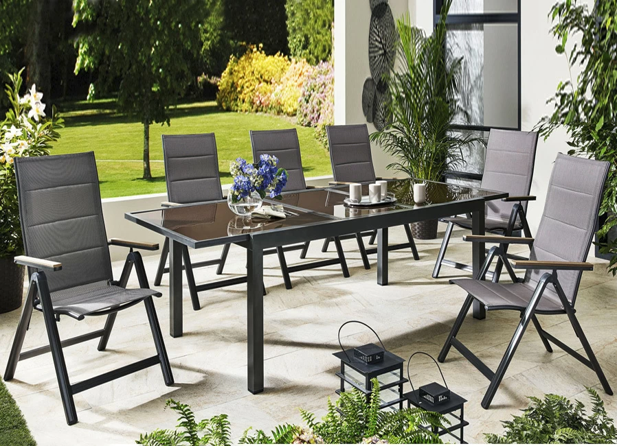 7-teiliges Gartenmöbel-Set Trivero, Mit Klappsesseln 3 7-teiliges Gartenmöbel-Set Trivero, Mit Klappsesseln