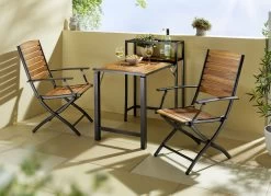 Balkon-Möbel Santorin II Aus Geöltem Akazienholz -Deko Garten Verkauf balkon moebel santorin ii aus geoeltem akazienholz farbe schwarz 2