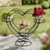 Blumenständer Herz -Deko Garten Verkauf blumenstaender herz farbe schwarz