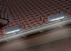 Dachrinnenleuchten, 2er-Set, Mit Stabiler Halterung -Deko Garten Verkauf dachrinnenleuchten 2er set mit stabiler halterung farbe grau