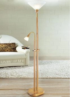 Deckenfluter Mit Leselampe -Deko Garten Verkauf deckenfluter mit leselampe farbe buche