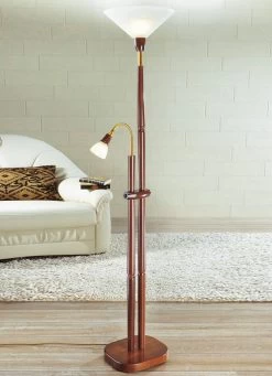 Deckenfluter Mit Leselampe -Deko Garten Verkauf deckenfluter mit leselampe farbe nussbaum