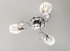 Deckenleuchte Aus Metall Und Glaslampenschirmen