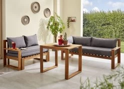 Ecklounge Aus Geöltem Akazienholz -Deko Garten Verkauf ecklounge aus geoeltem akazienholz farbe braun 2