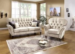 Elegante Polstermöbel In Chesterfield-Optik -Deko Garten Verkauf elegante polstermoebel in chesterfield optik farbe hellbraun 1