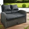 Funktionssofa Nizza Mit Kunststoffgeflecht -Deko Garten Verkauf funktionssofa nizza mit kunststoffgeflecht farbe dunkelgrau