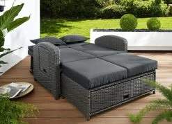 Funktionssofa Nizza Mit Kunststoffgeflecht -Deko Garten Verkauf funktionssofa nizza mit kunststoffgeflecht farbe dunkelgrau 2