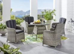 Gartenmöbel-Serie Mit Witterungsbeständigem Halbrundgeflecht