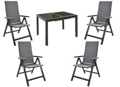 Gartenmöbel-Set Trivero, 5-teilig, Mit Klappsesseln