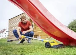 Gloria FineCut Akku-Einhandmäher -Deko Garten Verkauf gloria finecut akku einhandmaeher farbe gelb blau 4