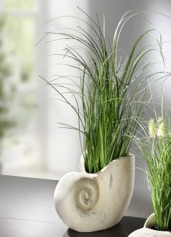 Grasbusch Aus Kunstmaterial In Muschel -Deko Garten Verkauf grasbusch aus kunstmaterial in muschel farbe gruen creme 2