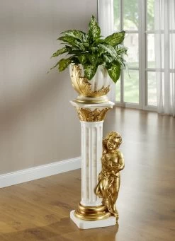 Handbemalte Säule Mit Übertopf