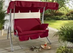 Hollywood-Schaukel Mit Gestell Aus Verzinktem Stahlrohr -Deko Garten Verkauf hollywood schaukel mit gestell aus verzinktem stahlrohr farbe bordeaux