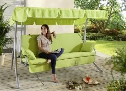 Hollywood-Schaukel Mit Gestell Aus Verzinktem Stahlrohr -Deko Garten Verkauf hollywood schaukel mit gestell aus verzinktem stahlrohr farbe gruen 1