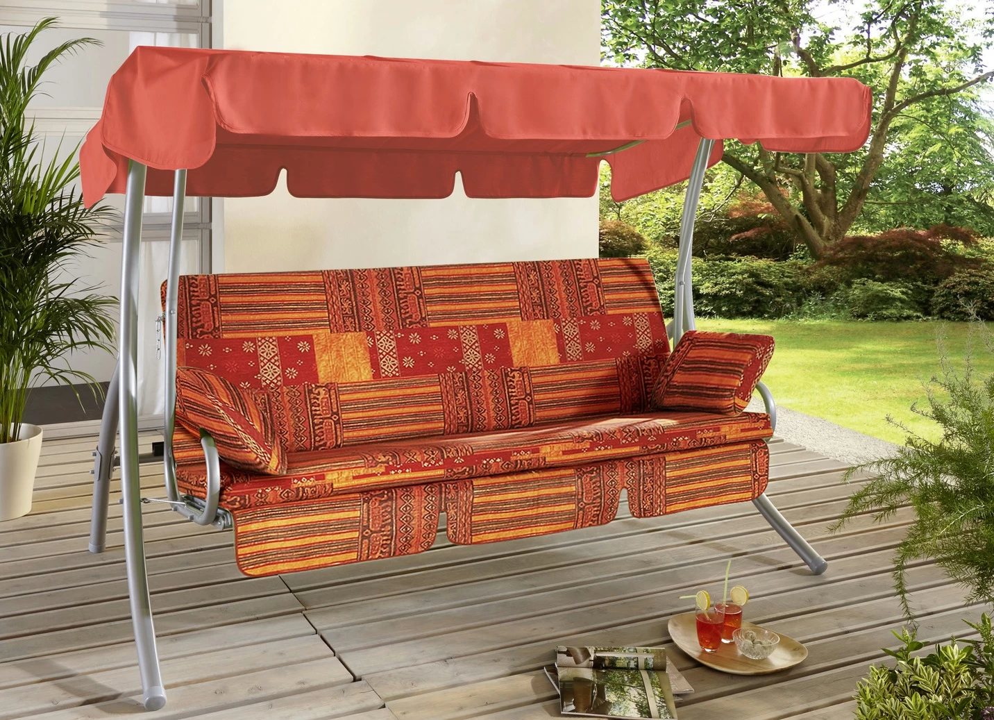 Hollywood-Schaukel Mit Verzinktem Stahlrohrgestell 3 Hollywood-Schaukel Mit Verzinktem Stahlrohrgestell