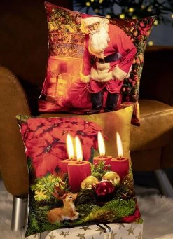 Kissenbezug Mit Weihnachtlichen Motiven -Deko Garten Verkauf kissenbezug mit weihnachtlichen motiven farbe rot 1