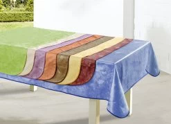 Klassisch Marmorierte Wachstuch-Tischdecke -Deko Garten Verkauf klassisch marmorierte wachstuch tischdecke farbe blau groesse 108 4