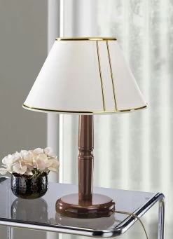 Leuchten Mit Messingfarbenen Elementen -Deko Garten Verkauf leuchten mit messingfarbenen elementen farbe nussbaum 1