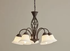 Leuchtenserie Aus Metall Mit Glasschirmen -Deko Garten Verkauf leuchtenserie aus metall mit glasschirmen farbe rost 2