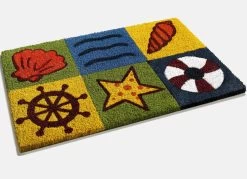 Maritime Fußmatte In Patchwork-Optik -Deko Garten Verkauf maritime fussmatte in patchwork optik farbe bunt 1