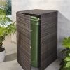 Mülltonnenschrank Aus Witterungsbeständigem Kunststoffgeflecht -Deko Garten Verkauf muelltonnenschrank aus witterungsbestaendigem kunststoffgeflecht farbe braun