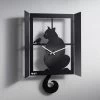 Originelle Wanduhr Mit Katzen-Motiv -Deko Garten Verkauf originelle wanduhr mit katzen motiv farbe schwarz