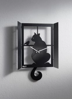 Originelle Wanduhr Mit Katzen-Motiv