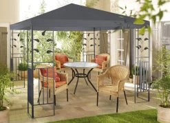 Pavillon Lukas Mit Pulverbeschichtetem Stahlgestell -Deko Garten Verkauf pavillon lukas mit pulverbeschichtetem stahlgestell farbe grau