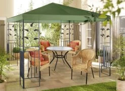 Pavillon Lukas Mit Pulverbeschichtetem Stahlgestell -Deko Garten Verkauf pavillon lukas mit pulverbeschichtetem stahlgestell farbe gruen 1