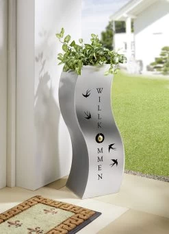 Pflanzsäule Schwalben Aus Edelstahl