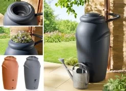 Regentonne 210 Liter -Deko Garten Verkauf regentonne 210 liter farbe ziegelrot 1