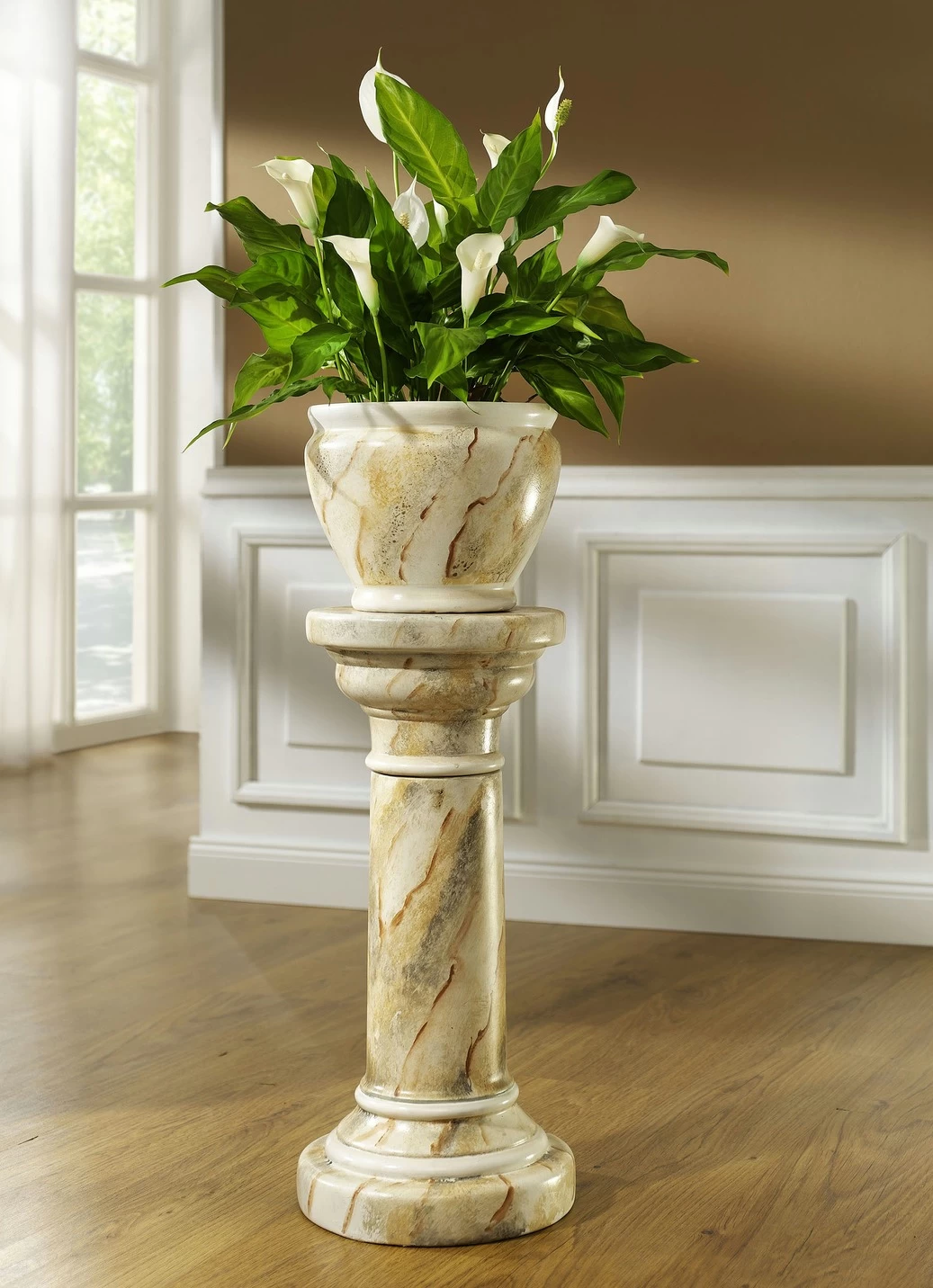 Säule Mit Übertopf In Handarbeit Hergestellt Und Bemalt 3 Säule Mit Übertopf In Handarbeit Hergestellt Und Bemalt