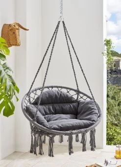 Schaukel-Hängesessel Mit Kissen -Deko Garten Verkauf schaukel haengesessel mit kissen farbe grau