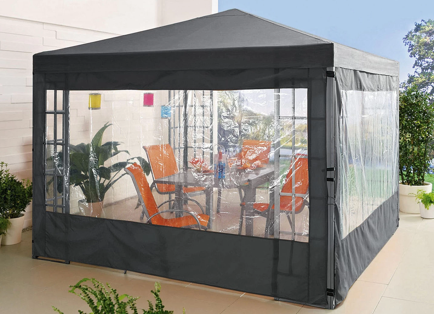 Seitenwand-Set, 2-teilig, Für Pavillon, Verschiedene Ausführungen 4 Seitenwand-Set, 2-teilig, Für Pavillon, Verschiedene Ausführungen – Bild 2