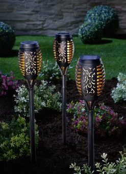 Solar-Fackel, 3er-Set, Zum Klemmen Oder Stecken 6 Solar-Fackel, 3er-Set, Zum Klemmen Oder Stecken -Deko Garten Verkauf solar fackel 3er set zum klemmen oder stecken farbe schwarz 1