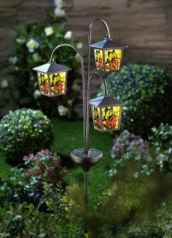 Solar-Laternen-Trio Mit Schmetterlingsmotiven