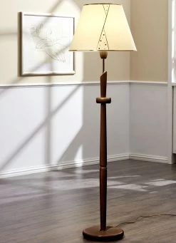 Stehleuchte Mit Stoffschirm -Deko Garten Verkauf stehleuchte mit stoffschirm farbe nussbaum 1