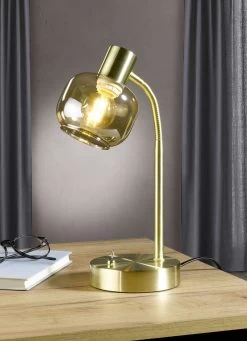 Stilvolle Tischleuchte Mit Getöntem Glas