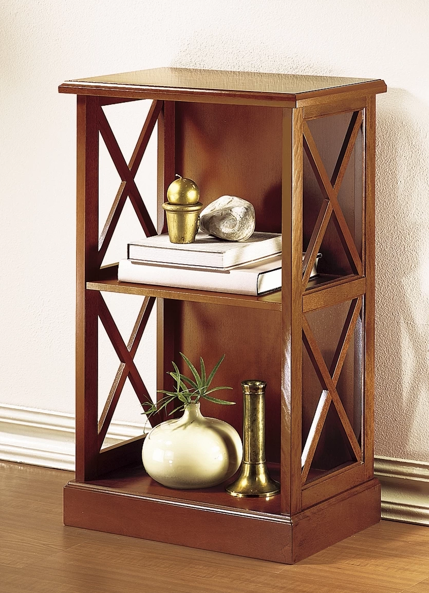 Teilmassives Regal Mit Dekorativen Kreuzsprossen 3 Teilmassives Regal Mit Dekorativen Kreuzsprossen