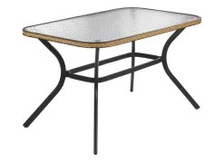 Tisch Mit Aluminium-Gestell Und Glasplatte -Deko Garten Verkauf tisch mit aluminium gestell und glasplatte farbe natur 1