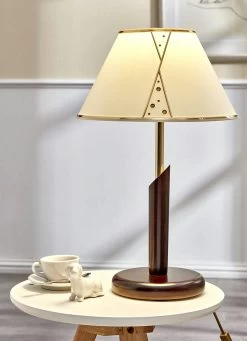 Tischleuchte Mit Stoffschirm -Deko Garten Verkauf tischleuchte mit stoffschirm farbe nussbaum