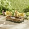 Von Hand Bemalte Vogeltränke Mit Küken 2 Von Hand Bemalte Vogeltränke Mit Küken -Deko Garten Verkauf von hand bemalte vogeltraenke mit kueken farbe gelb braun