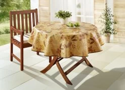 Wachstuch-Tischdecke Mit Blätter-Motiv -Deko Garten Verkauf wachstuch tischdecke mit blaetter motiv farbe terra groesse 108 1