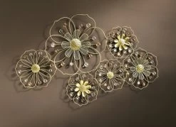 Wanddekoration Mit Blüten Aus Acryl-Glitzersteinen