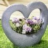 Wetterfeste Pflanzschale In Herzform -Deko Garten Verkauf wetterfeste pflanzschale in herzform farbe grau