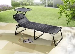 XXL-Liege Mit Dach Und 4-fach Verstellbarer Rückenlehne -Deko Garten Verkauf xxl liege mit dach und 4 fach verstellbarer rueckenlehne farbe anthrazit