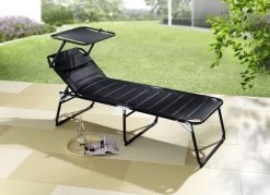 XXL-Liege Mit Dach Und 4-fach Verstellbarer Rückenlehne